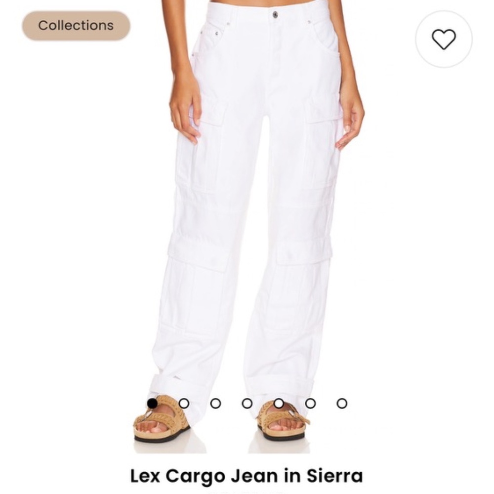 NWOT GRLFRND Revolve white cargo pants size 26
